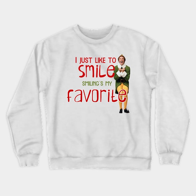 Buddy Elf says I just like to smile Crewneck Sweatshirt by Finde